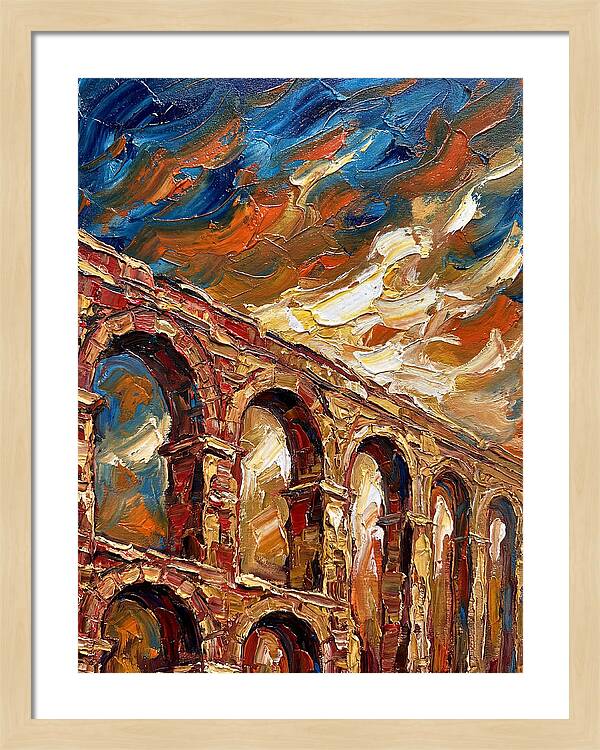 Aqueduct Under Dramatic Skies