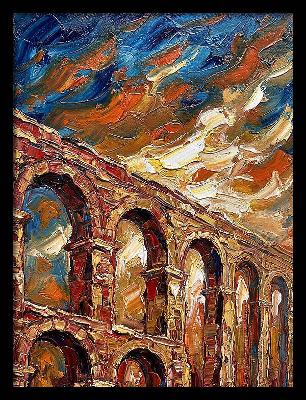 Aqueduct Under Dramatic Skies