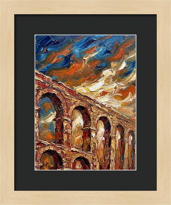 Aqueduct Under Dramatic Skies