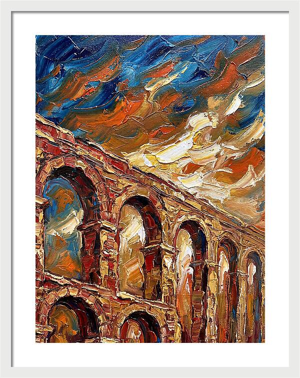 Aqueduct Under Dramatic Skies