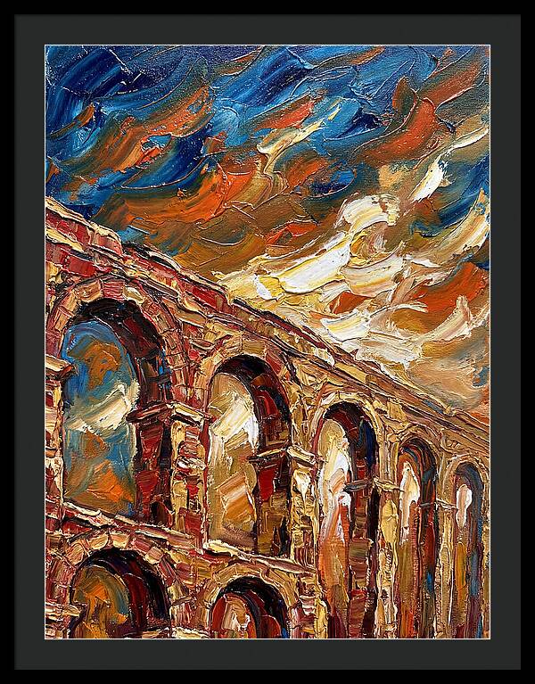 Aqueduct Under Dramatic Skies