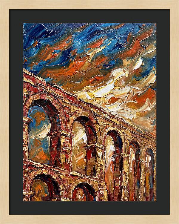 Aqueduct Under Dramatic Skies