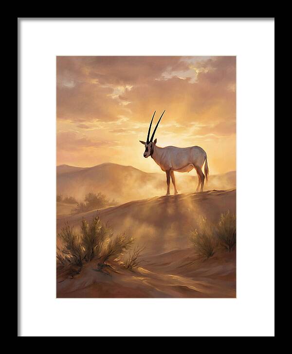 Arabian Oryx At Dusk