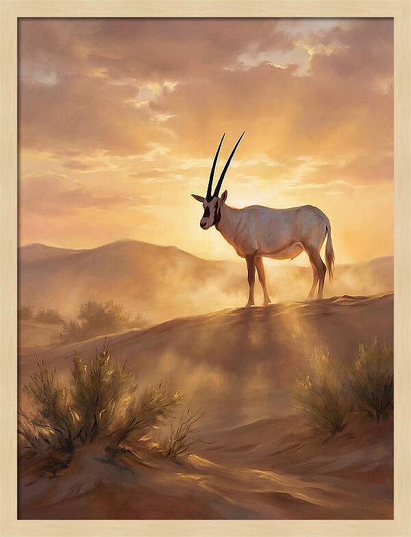 Arabian Oryx At Dusk