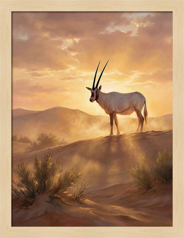 Arabian Oryx At Dusk