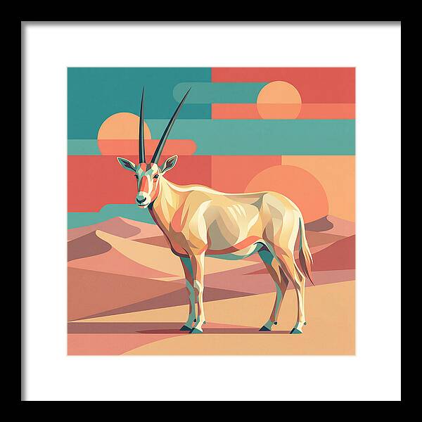 Arabian Oryx In Abstract Landscape