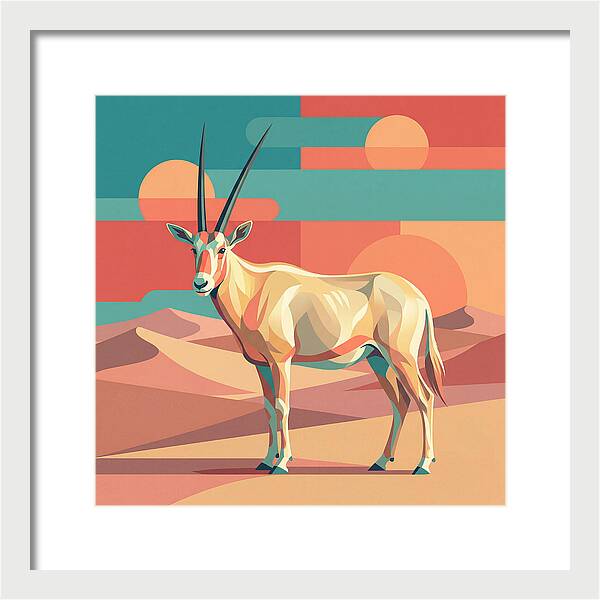 Arabian Oryx In Abstract Landscape