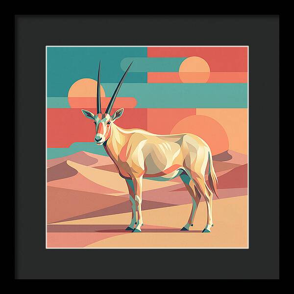 Arabian Oryx In Abstract Landscape