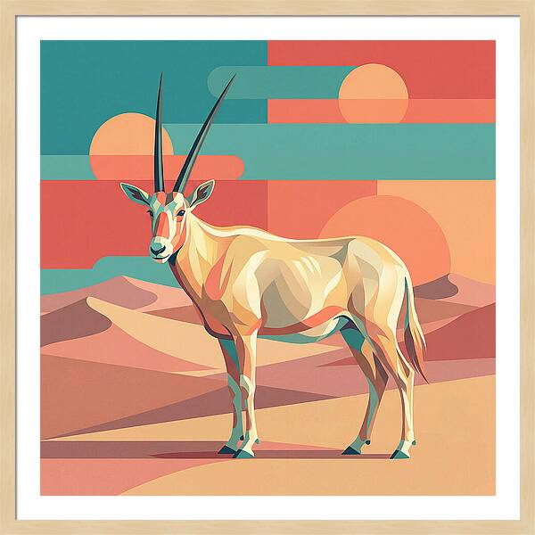 Arabian Oryx In Abstract Landscape
