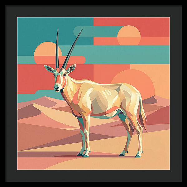 Arabian Oryx In Abstract Landscape