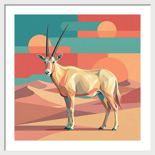 Arabian Oryx In Abstract Landscape