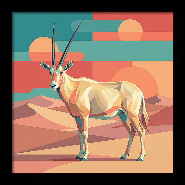 Arabian Oryx In Abstract Landscape