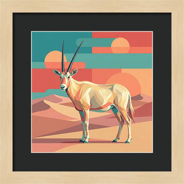Arabian Oryx In Abstract Landscape