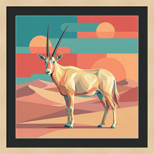 Arabian Oryx In Abstract Landscape