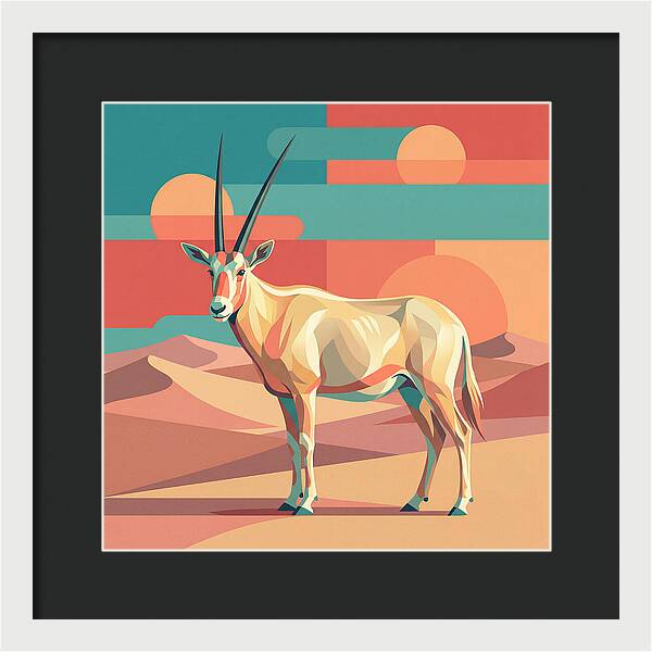 Arabian Oryx In Abstract Landscape