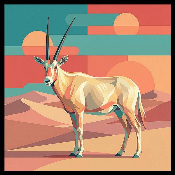 Arabian Oryx In Abstract Landscape