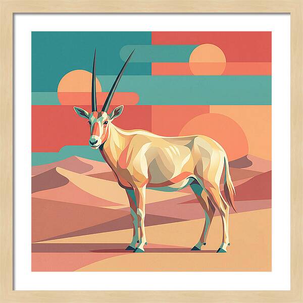 Arabian Oryx In Abstract Landscape