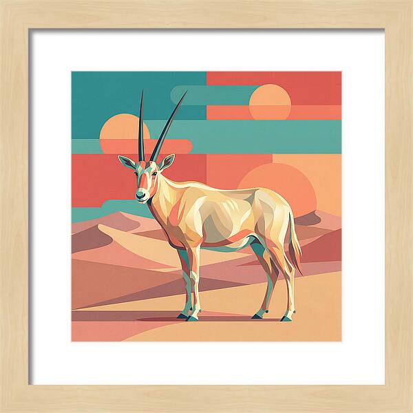 Arabian Oryx In Abstract Landscape
