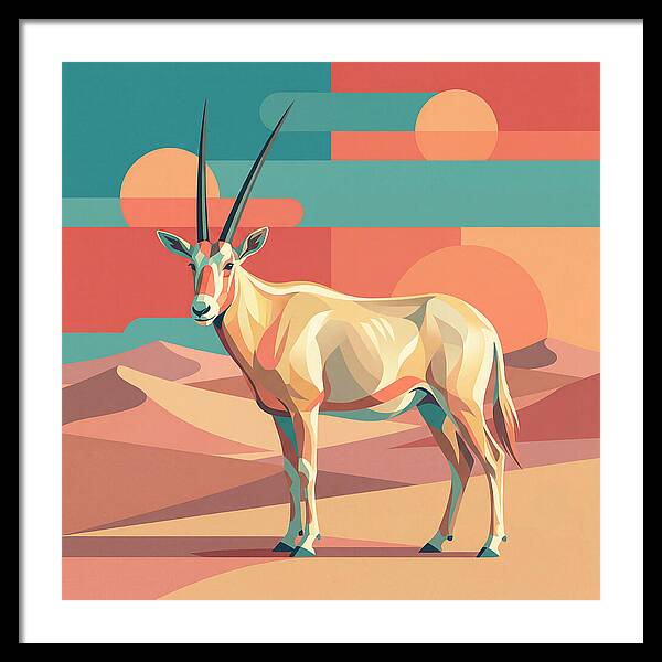 Arabian Oryx In Abstract Landscape
