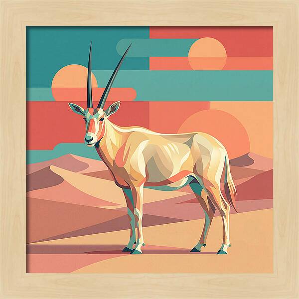 Arabian Oryx In Abstract Landscape