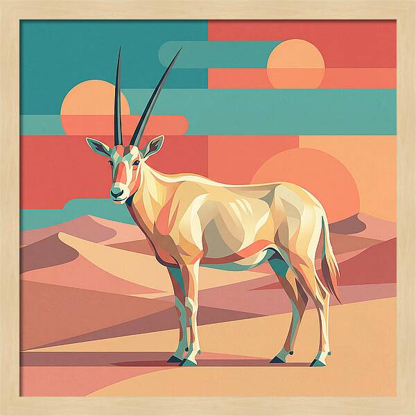 Arabian Oryx In Abstract Landscape