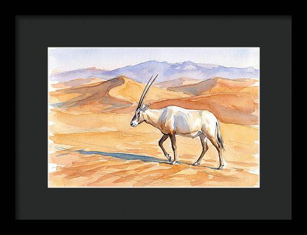 Arabian Oryx In Desert Landscape