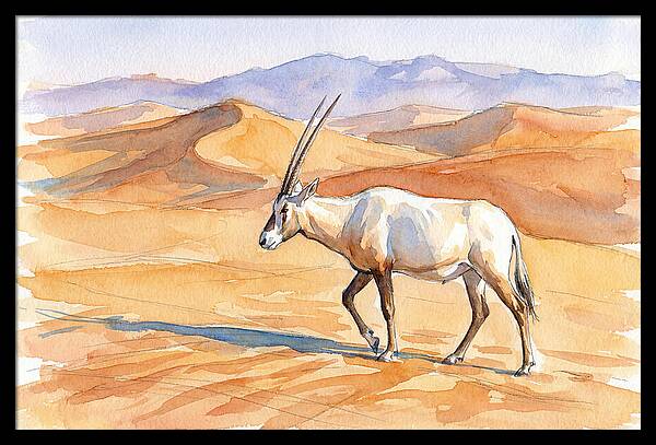 Arabian Oryx In Desert Landscape