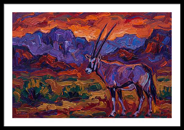 Arabian Oryx In Expressionist Style