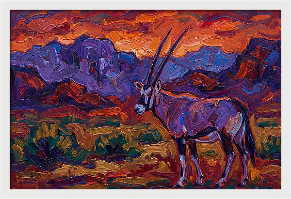 Arabian Oryx In Expressionist Style