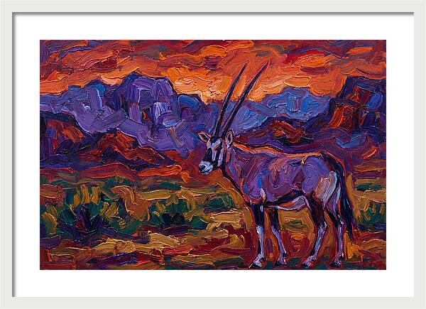 Arabian Oryx In Expressionist Style