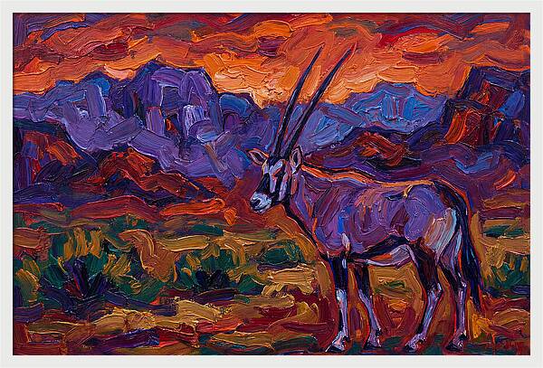 Arabian Oryx In Expressionist Style