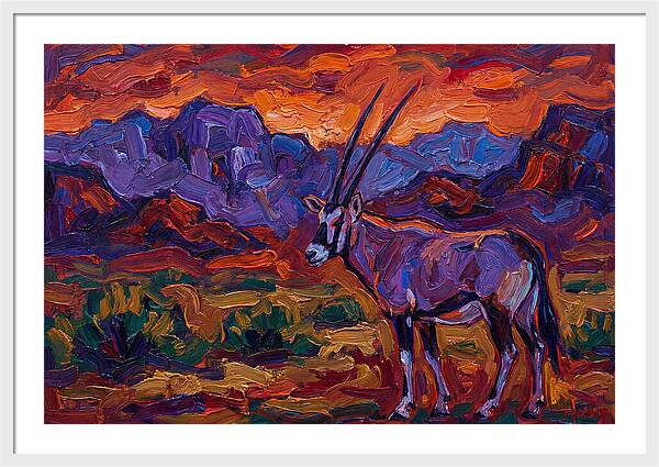 Arabian Oryx In Expressionist Style