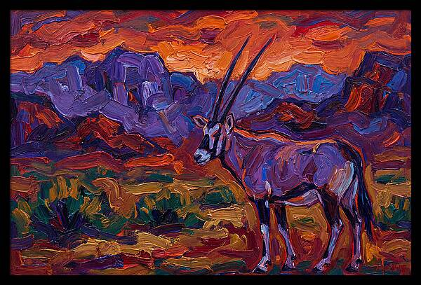 Arabian Oryx In Expressionist Style