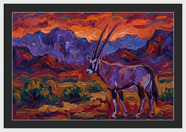 Arabian Oryx In Expressionist Style
