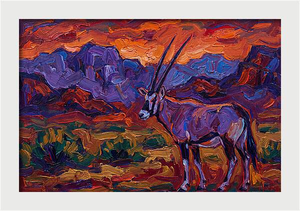 Arabian Oryx In Expressionist Style
