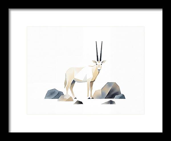 Arabian Oryx In Minimalist Style