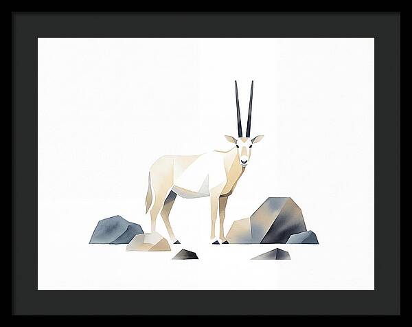Arabian Oryx In Minimalist Style