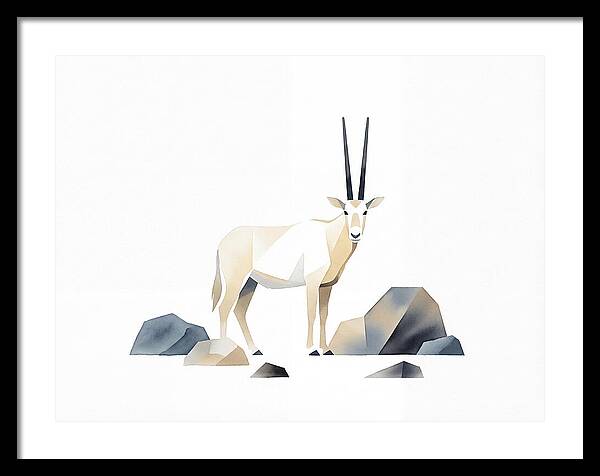 Arabian Oryx In Minimalist Style