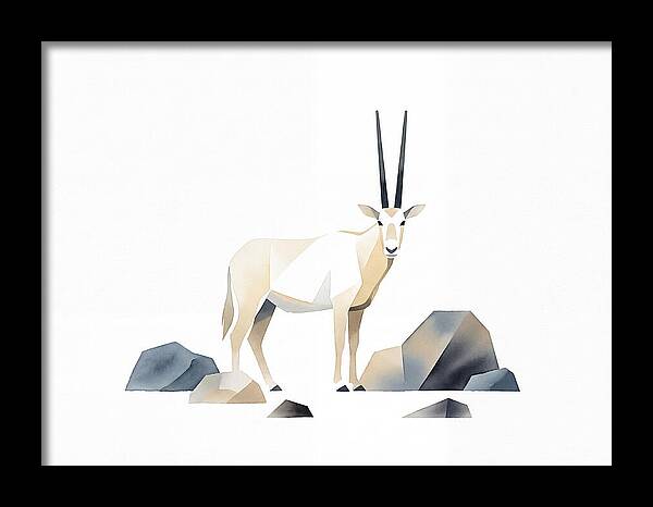 Arabian Oryx In Minimalist Style