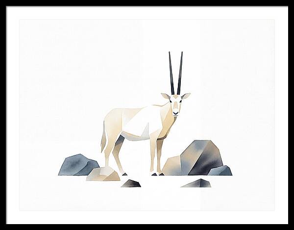 Arabian Oryx In Minimalist Style