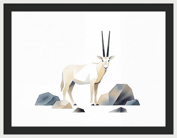 Arabian Oryx In Minimalist Style