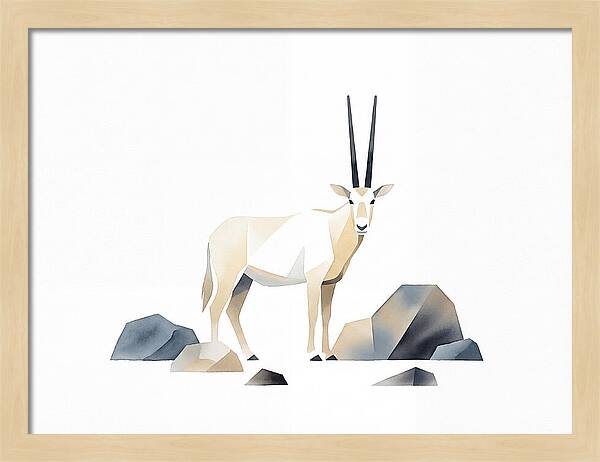 Arabian Oryx In Minimalist Style