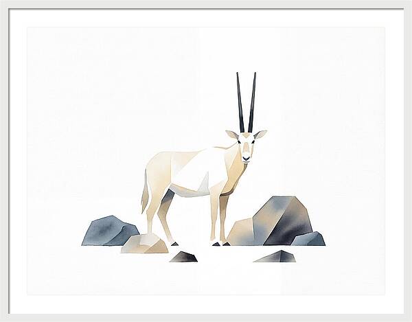 Arabian Oryx In Minimalist Style