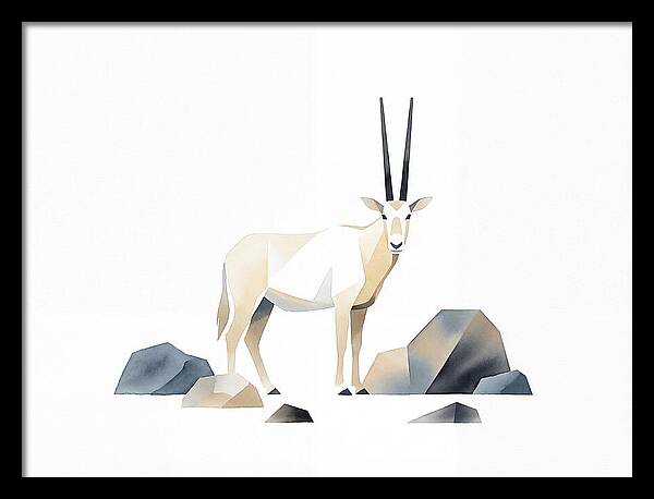 Arabian Oryx In Minimalist Style