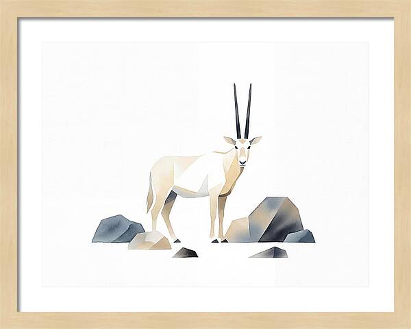 Arabian Oryx In Minimalist Style