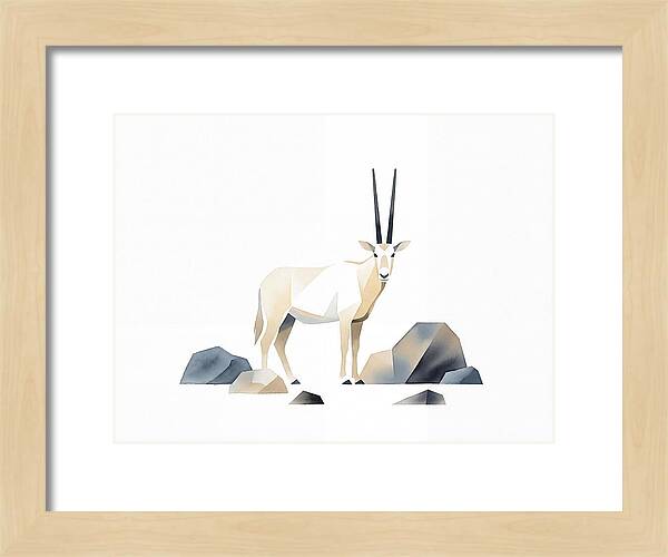 Arabian Oryx In Minimalist Style