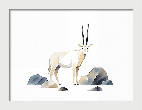 Arabian Oryx In Minimalist Style