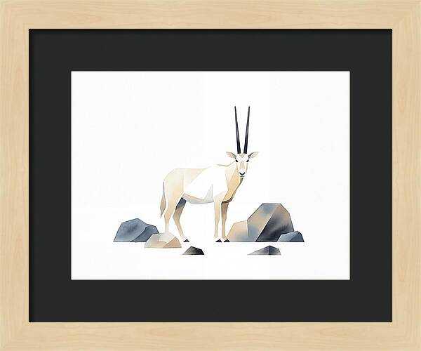 Arabian Oryx In Minimalist Style