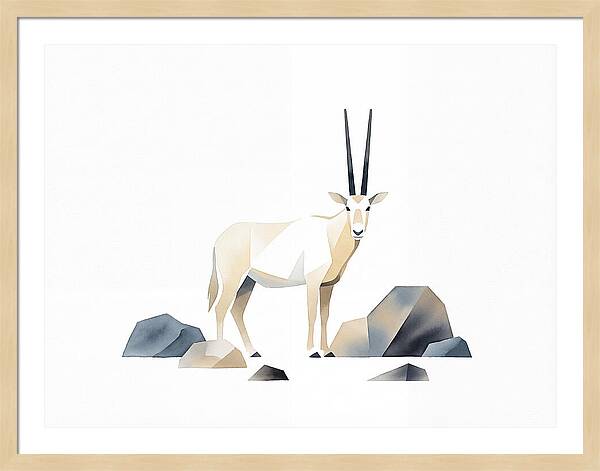 Arabian Oryx In Minimalist Style