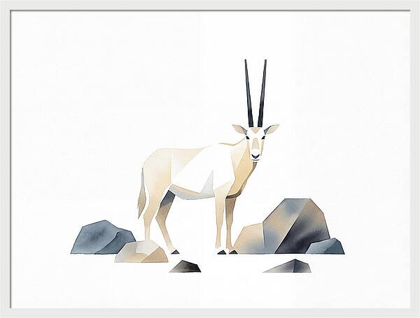 Arabian Oryx In Minimalist Style